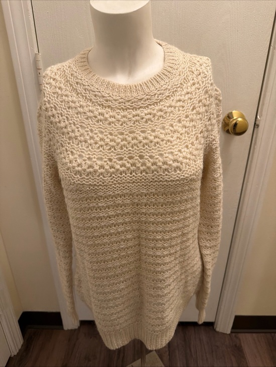 Ralph Lauren Sweaters - Lauren Ralph Lauren Beige Crochet Fair Isle Alpaca Wool Sheer Sweater Women Sz L
